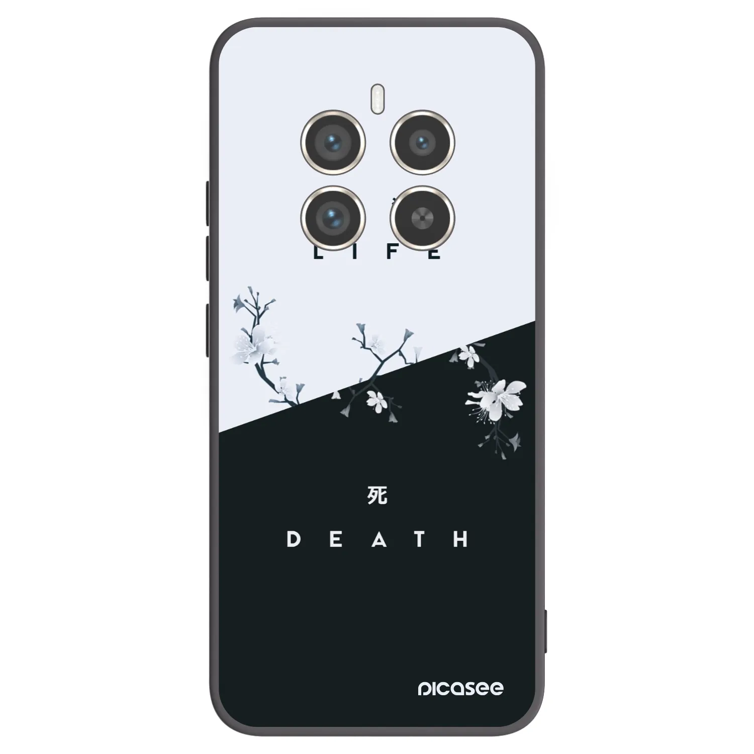 Picasee fekete szilikon tok az alábbi mobiltelefonokra Realme 12 Pro 5G - Life - Death