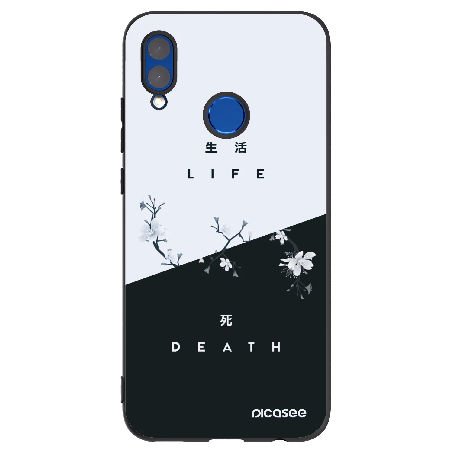 Picasee fekete szilikon tok az alábbi mobiltelefonokra Honor 10 Lite - Life - Death