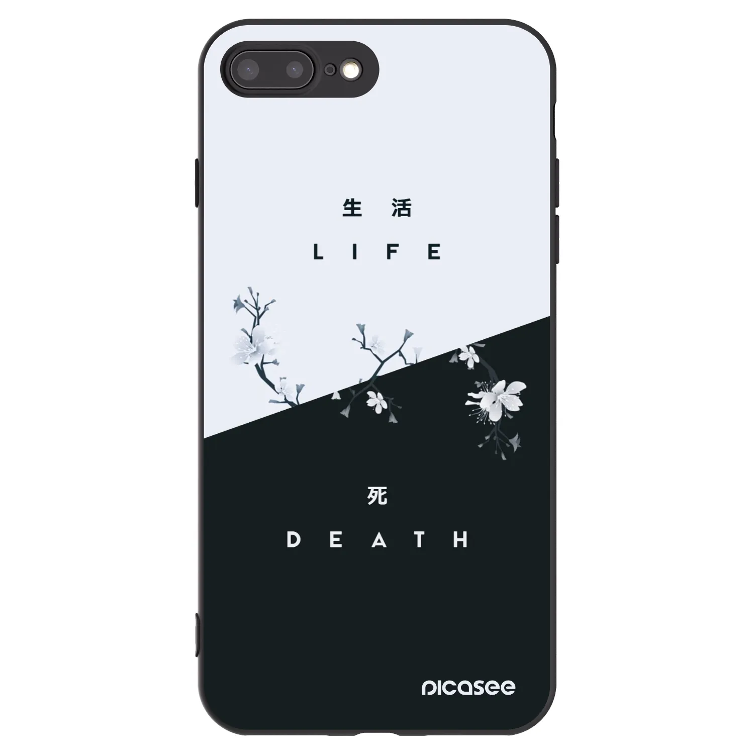 Picasee fekete szilikon tok az alábbi mobiltelefonokra Apple iPhone 8 Plus - Life - Death