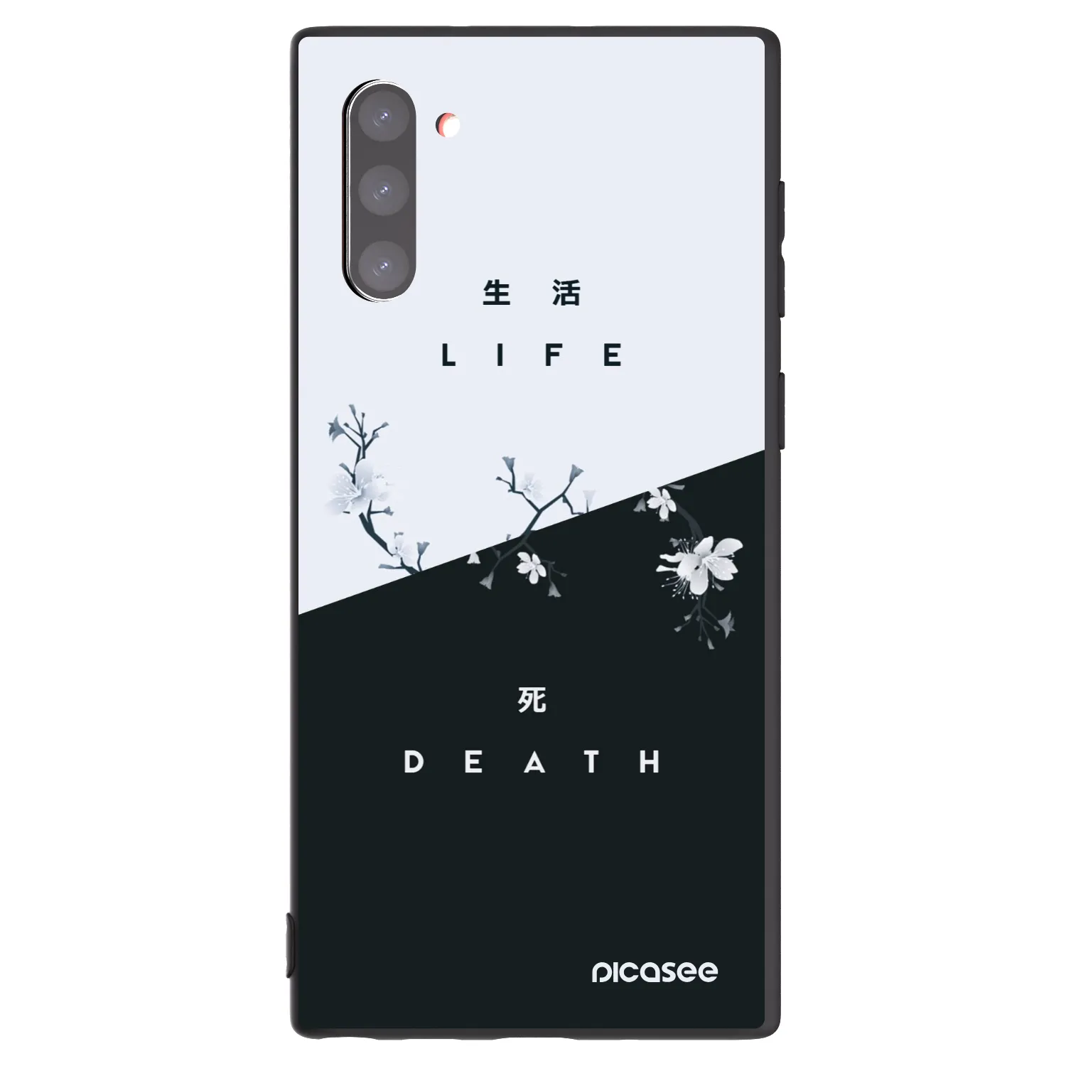 Picasee fekete szilikon tok az alábbi mobiltelefonokra Samsung Galaxy Note 10 N970F - Life - Death