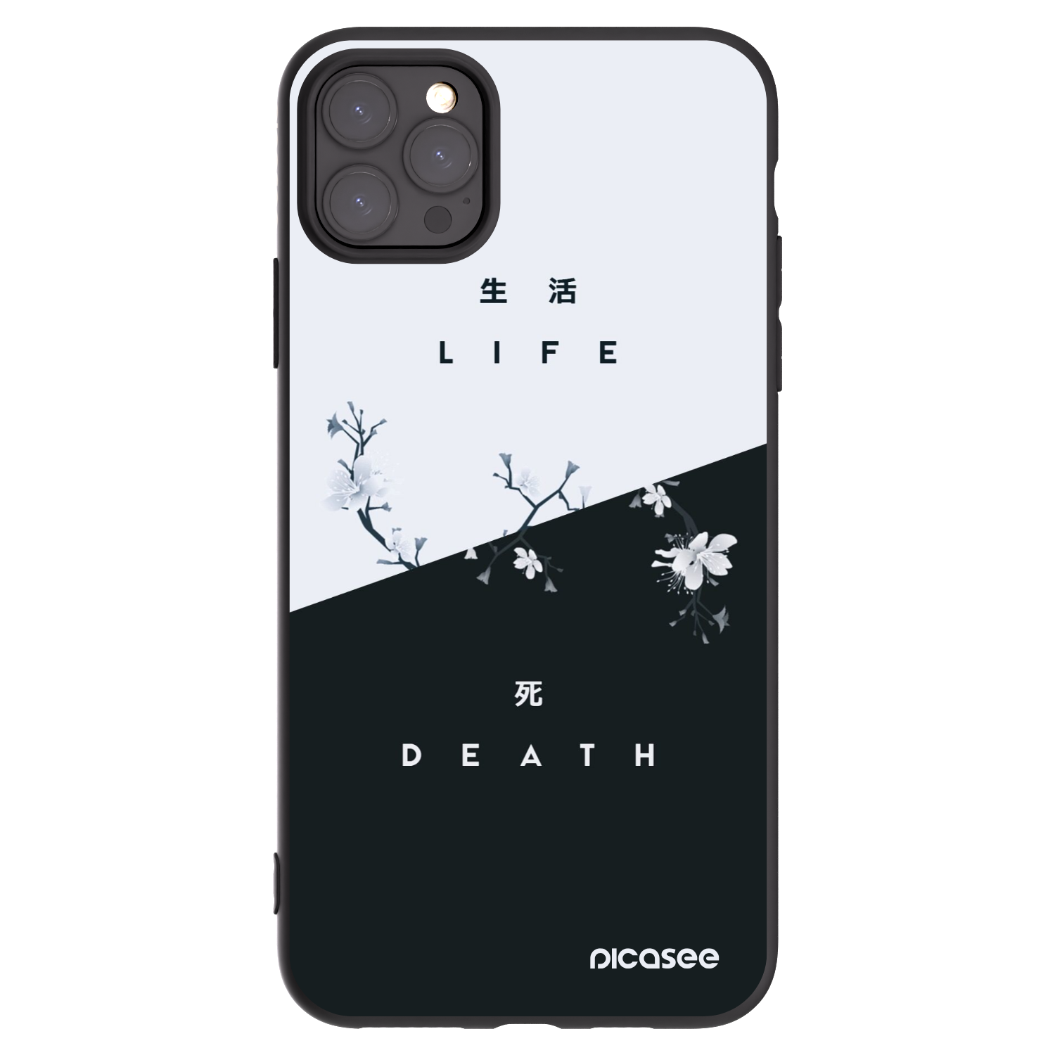 Picasee fekete szilikon tok az alábbi mobiltelefonokra Apple iPhone 11 Pro Max - Life - Death