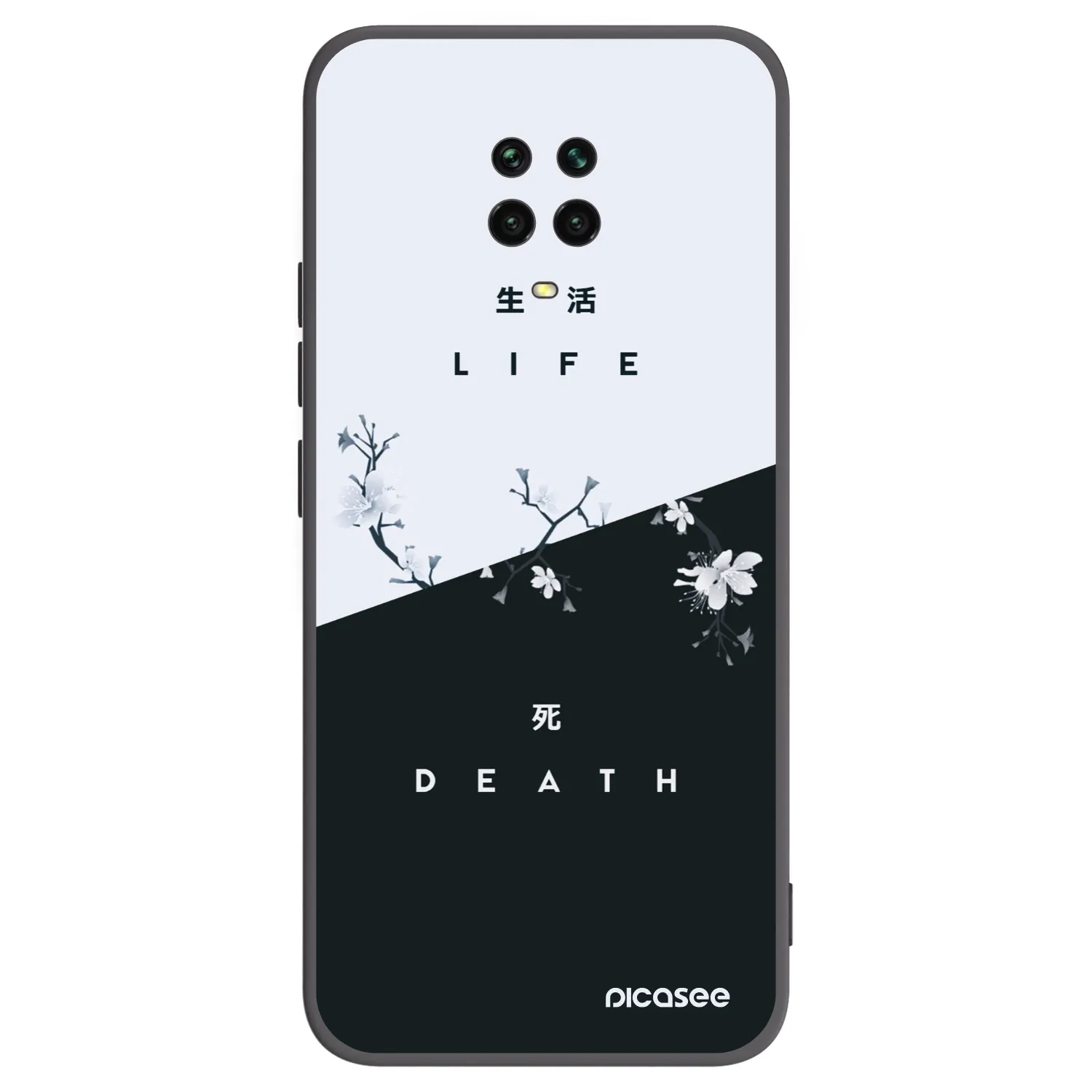 Picasee fekete szilikon tok az alábbi mobiltelefonokra Xiaomi Redmi Note 9 Pro - Life - Death