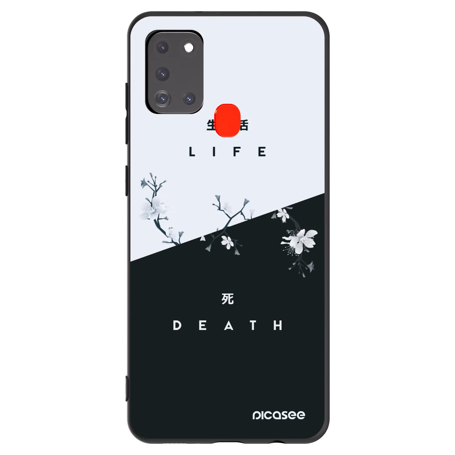 Picasee fekete szilikon tok az alábbi mobiltelefonokra Samsung Galaxy A21s - Life - Death