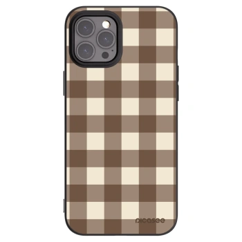 Picasee fekete szilikon tok az alábbi mobiltelefonokra Apple iPhone 12 Pro Max - Brown grid