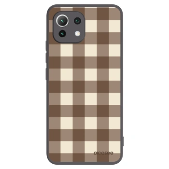 Picasee fekete szilikon tok az alábbi mobiltelefonokra Xiaomi Mi 11 Lite - Brown grid