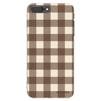 Picasee átlátszó szilikon tok az alábbi mobiltelefonokra Apple iPhone 7 Plus - Brown grid