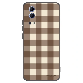 Picasee fekete szilikon tok az alábbi mobiltelefonokra Vivo Y52 5G - Brown grid