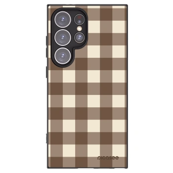 Picasee fekete szilikon tok az alábbi mobiltelefonokra Samsung Galaxy S24 Ultra S928B 5G - Brown grid