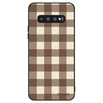 Szilikon tok erre a típusra Samsung Galaxy S10 Plus G975 - Brown grid