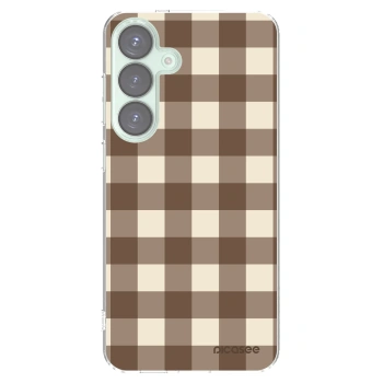 Picasee átlátszó szilikon tok az alábbi mobiltelefonokra Samsung Galaxy S25+ 5G - Brown grid