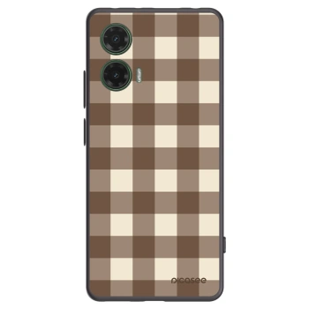 Picasee fekete szilikon tok az alábbi mobiltelefonokra Motorola Moto G35 5G - Brown grid