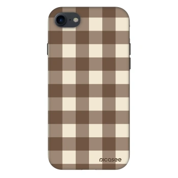 Szilikon tok erre a típusra Apple iPhone SE 2020 - Brown grid