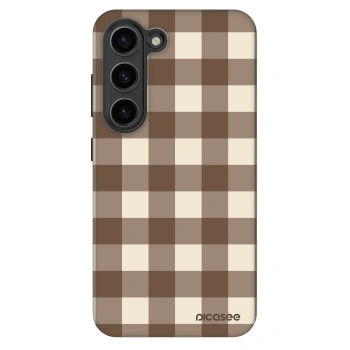 Szilikon tok erre a típusra Samsung Galaxy S23 5G - Brown grid