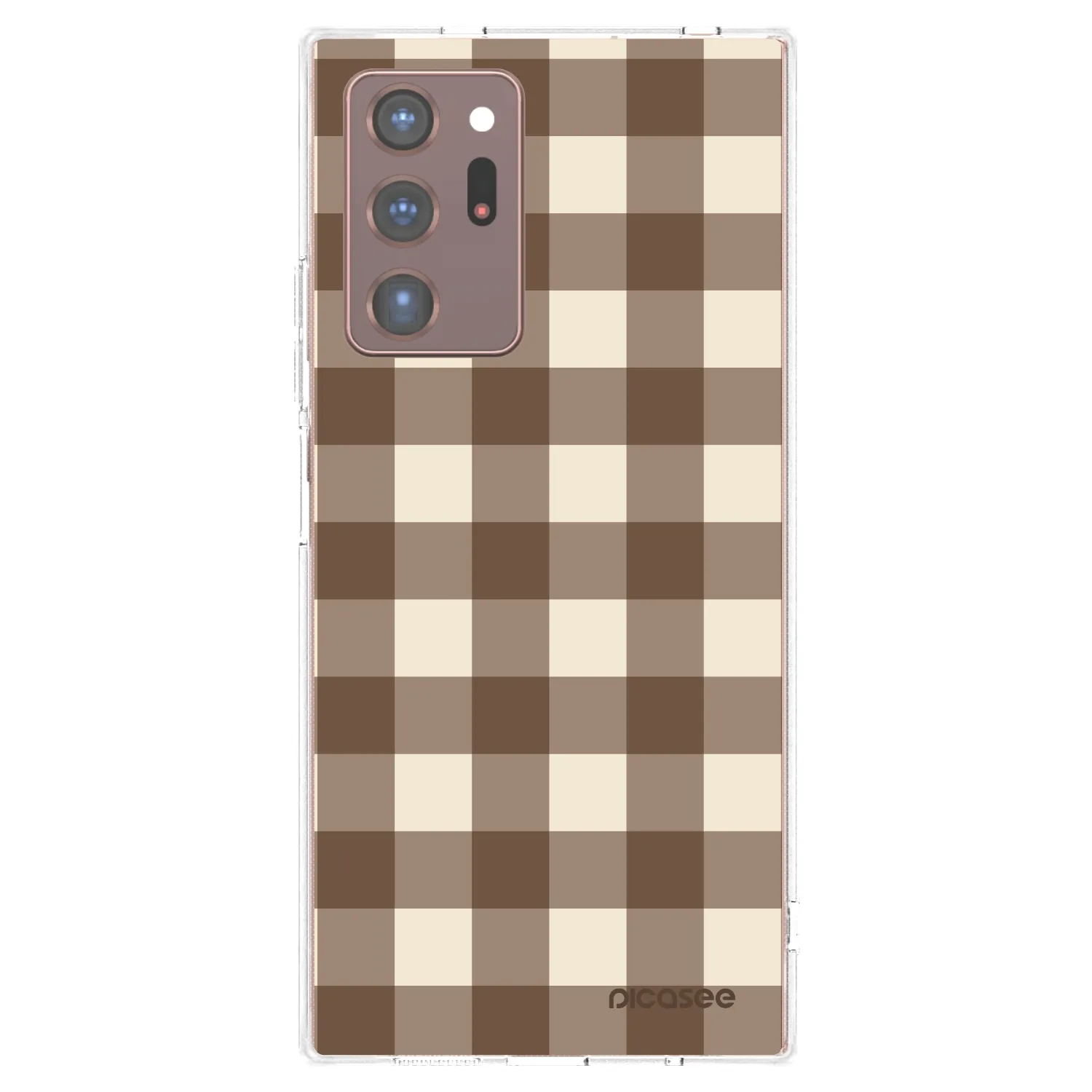 Picasee átlátszó szilikon tok az alábbi mobiltelefonokra Samsung Galaxy Note 20 Ultra - Brown grid