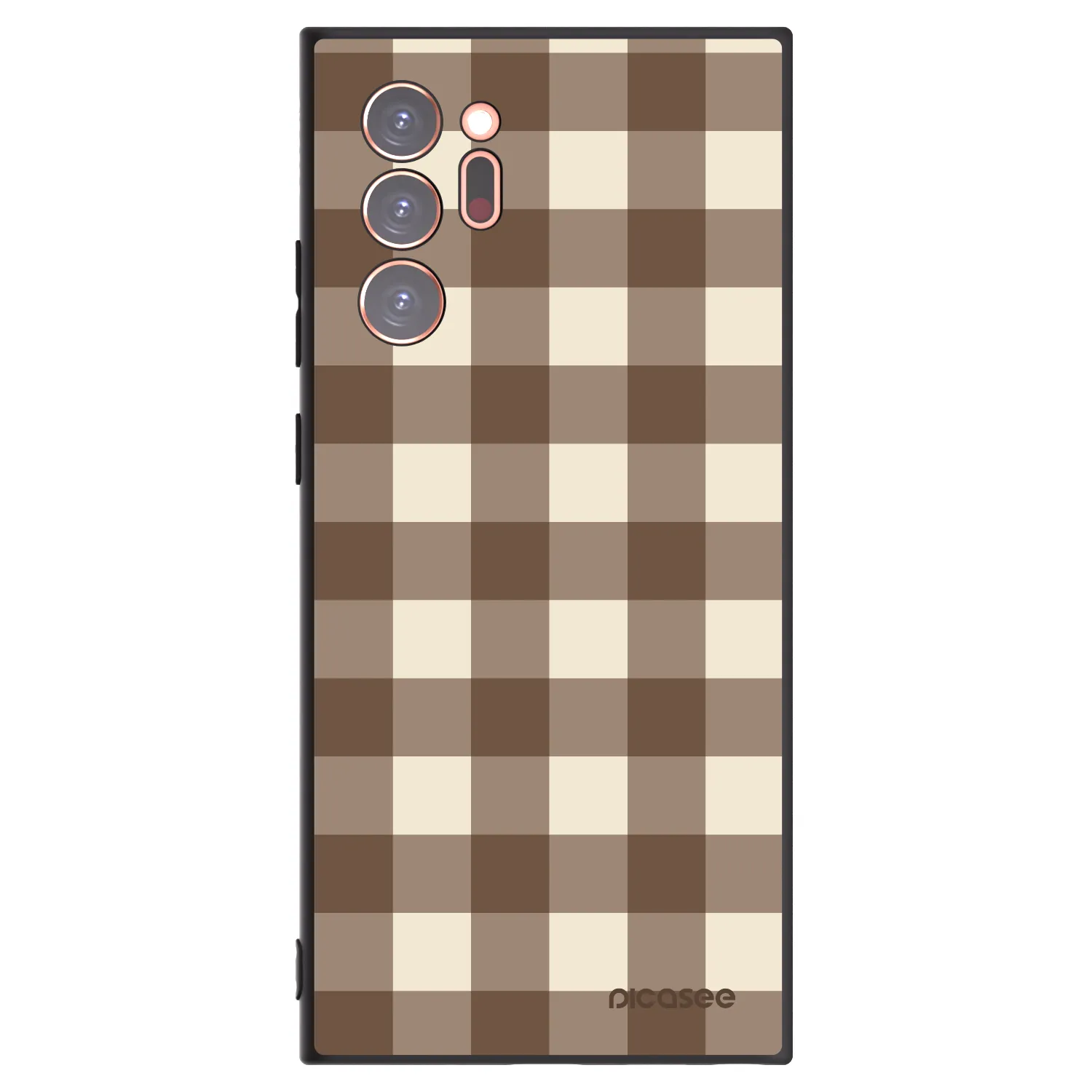 Picasee fekete szilikon tok az alábbi mobiltelefonokra Samsung Galaxy Note 20 Ultra - Brown grid