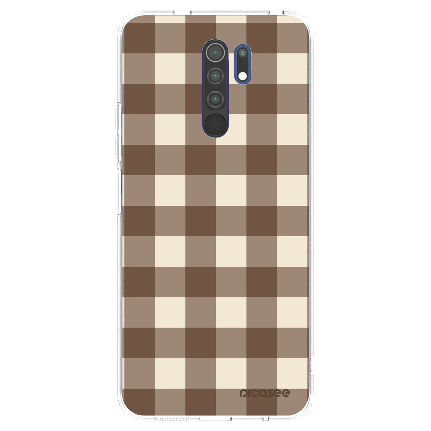 Picasee átlátszó szilikon tok az alábbi mobiltelefonokra Xiaomi Redmi 9 - Brown grid
