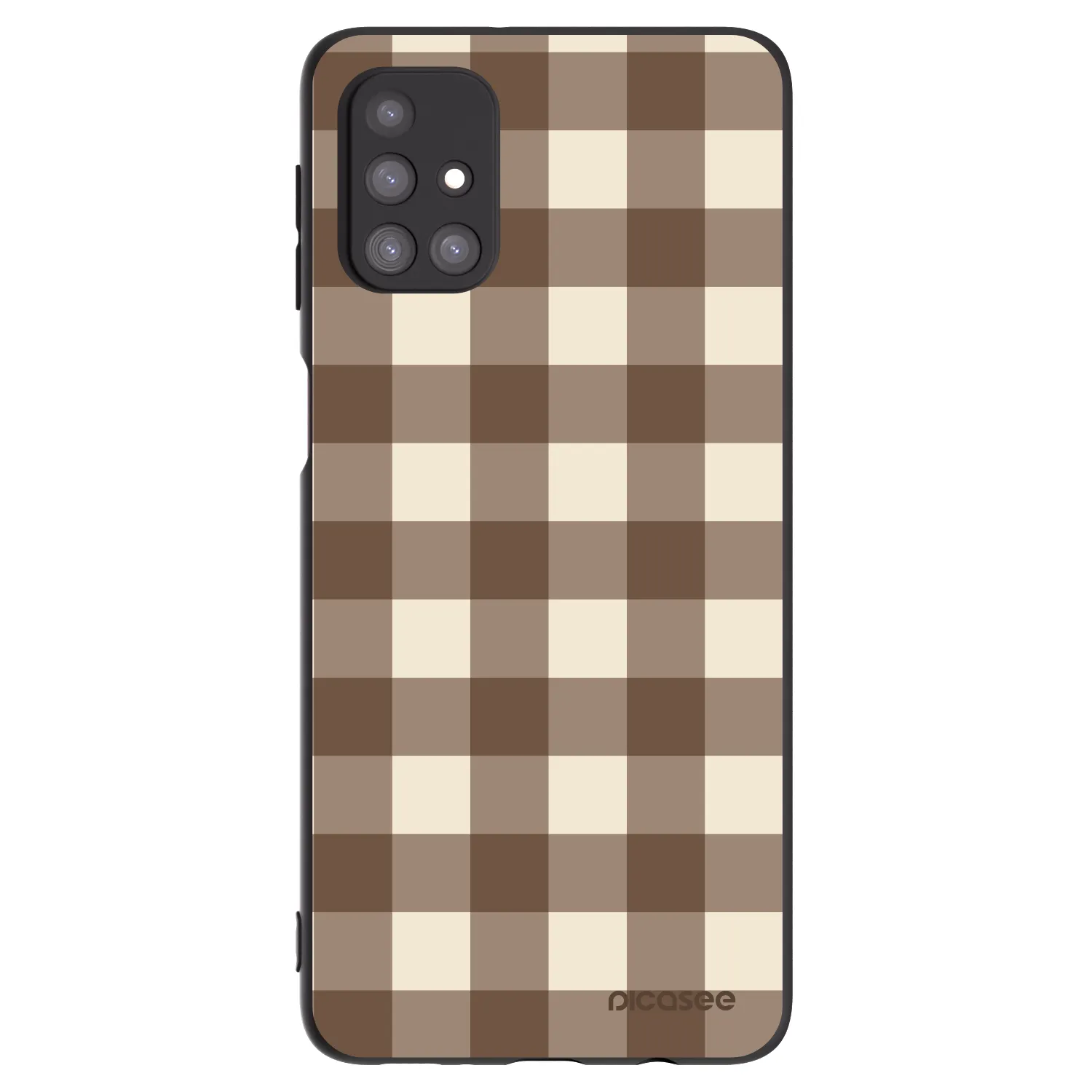 Picasee fekete szilikon tok az alábbi mobiltelefonokra Samsung Galaxy M31s - Brown grid