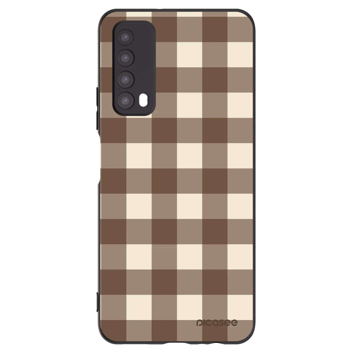 Picasee fekete szilikon tok az alábbi mobiltelefonokra Huawei P Smart 2021 - Brown grid