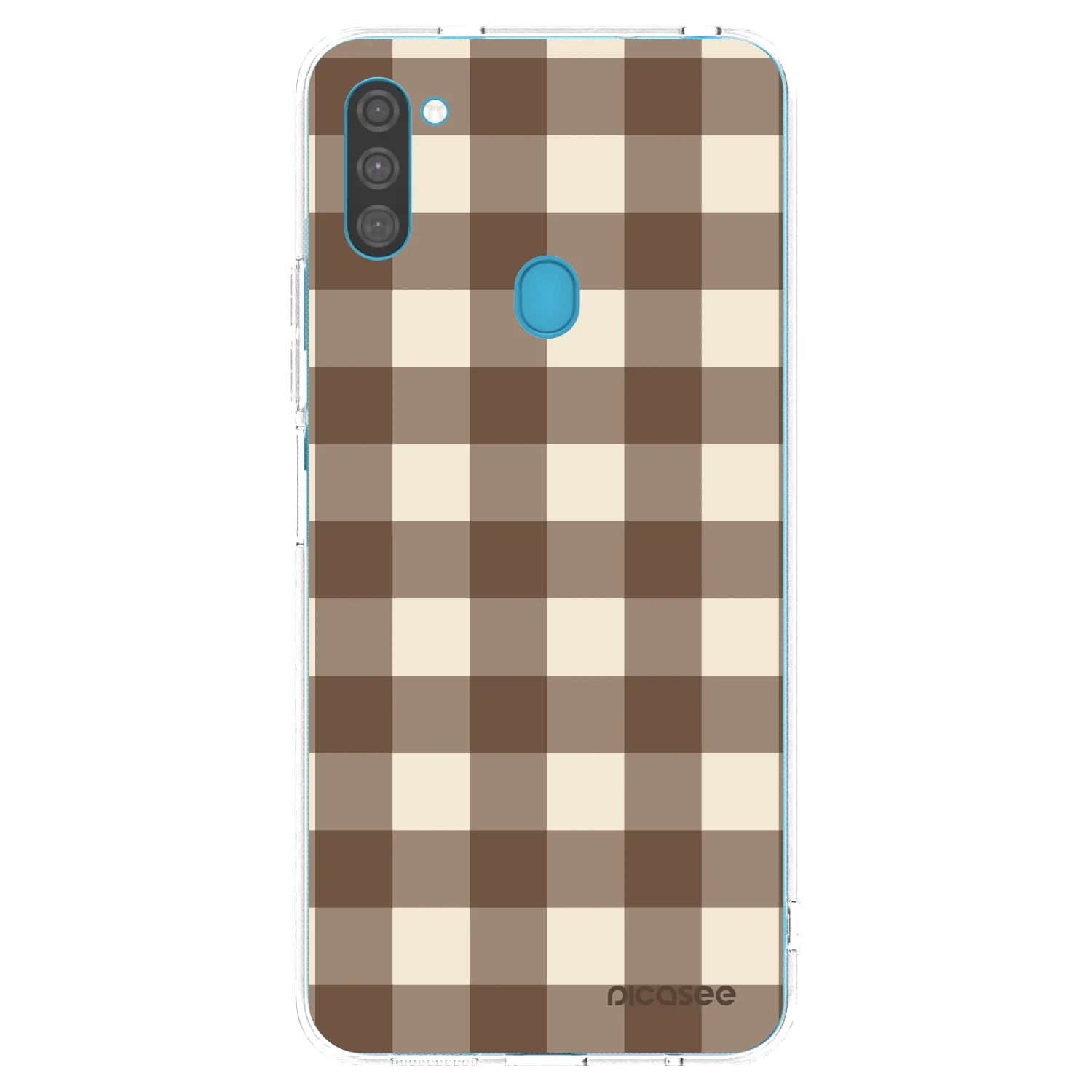 Picasee átlátszó szilikon tok az alábbi mobiltelefonokra Samsung Galaxy M11 - Brown grid
