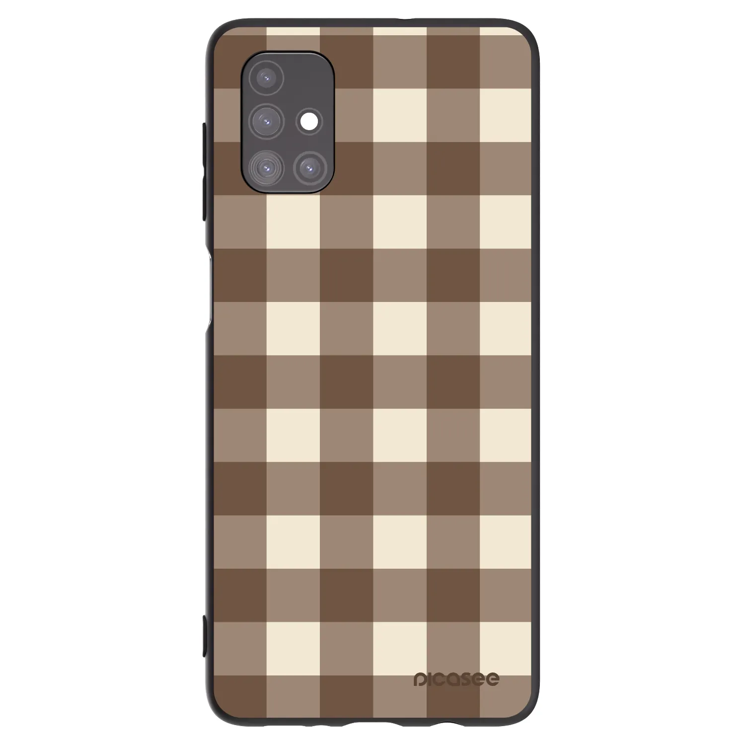 Picasee fekete szilikon tok az alábbi mobiltelefonokra Samsung Galaxy M51 M515F - Brown grid