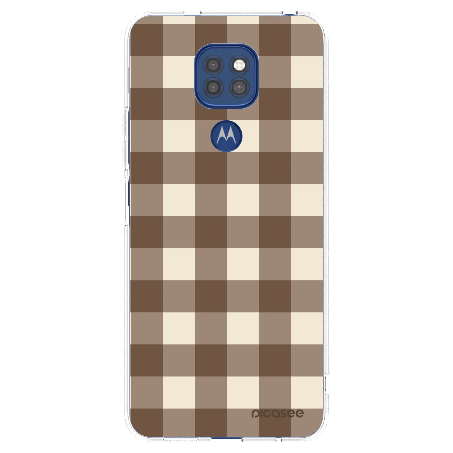 Picasee átlátszó szilikon tok az alábbi mobiltelefonokra Motorola Moto G9 Play - Brown grid