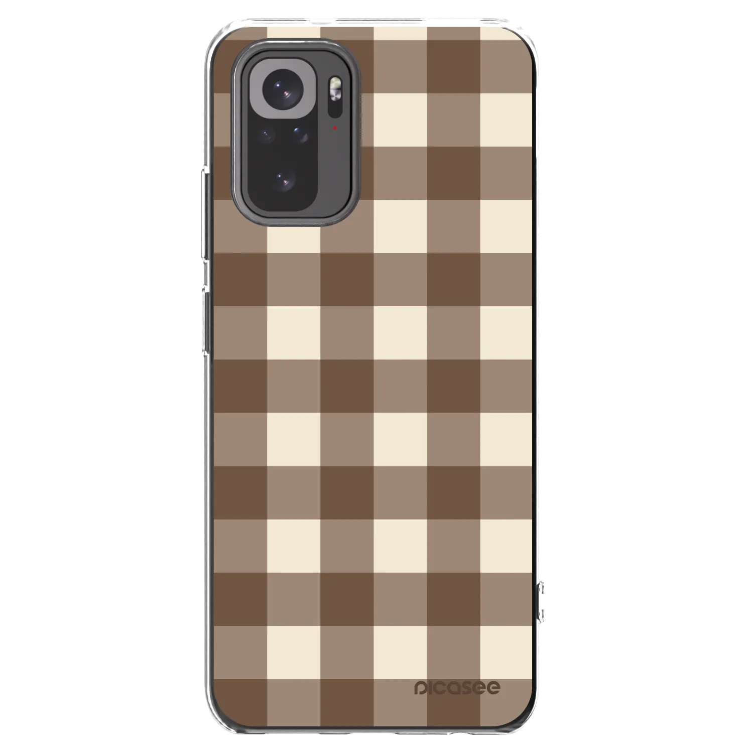 Picasee átlátszó szilikon tok az alábbi mobiltelefonokra Xiaomi Redmi Note 10 - Brown grid