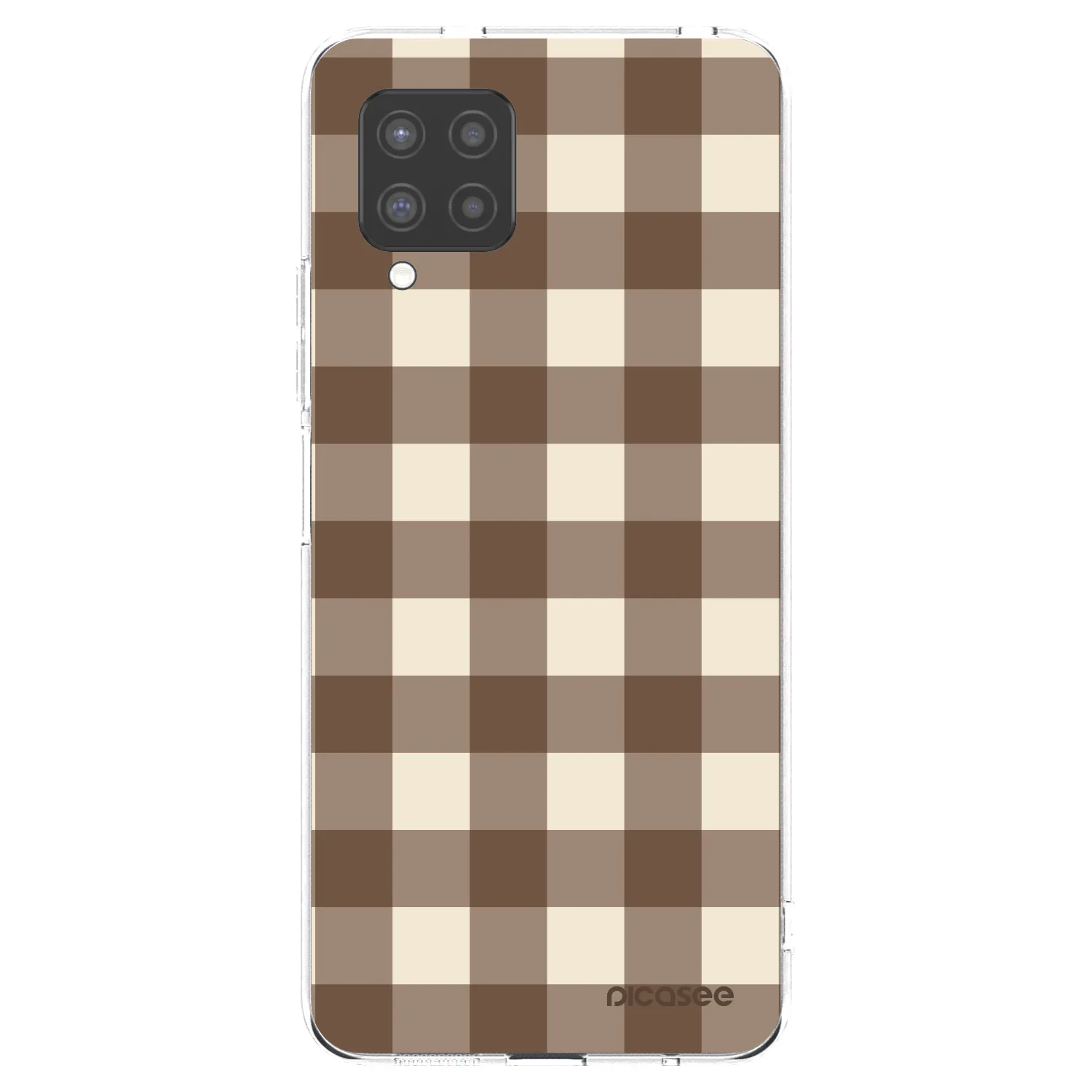 Picasee átlátszó szilikon tok az alábbi mobiltelefonokra Samsung Galaxy A42 A426B - Brown grid