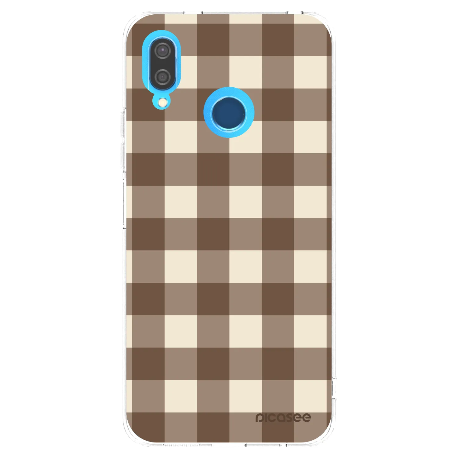 Picasee átlátszó szilikon tok az alábbi mobiltelefonokra Huawei P20 Lite - Brown grid