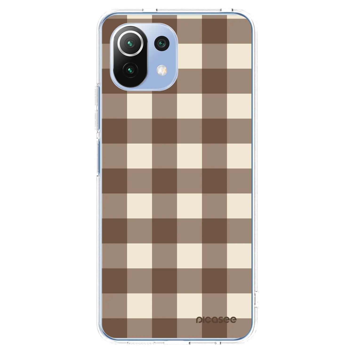Picasee átlátszó szilikon tok az alábbi mobiltelefonokra Xiaomi Mi 11 Lite - Brown grid
