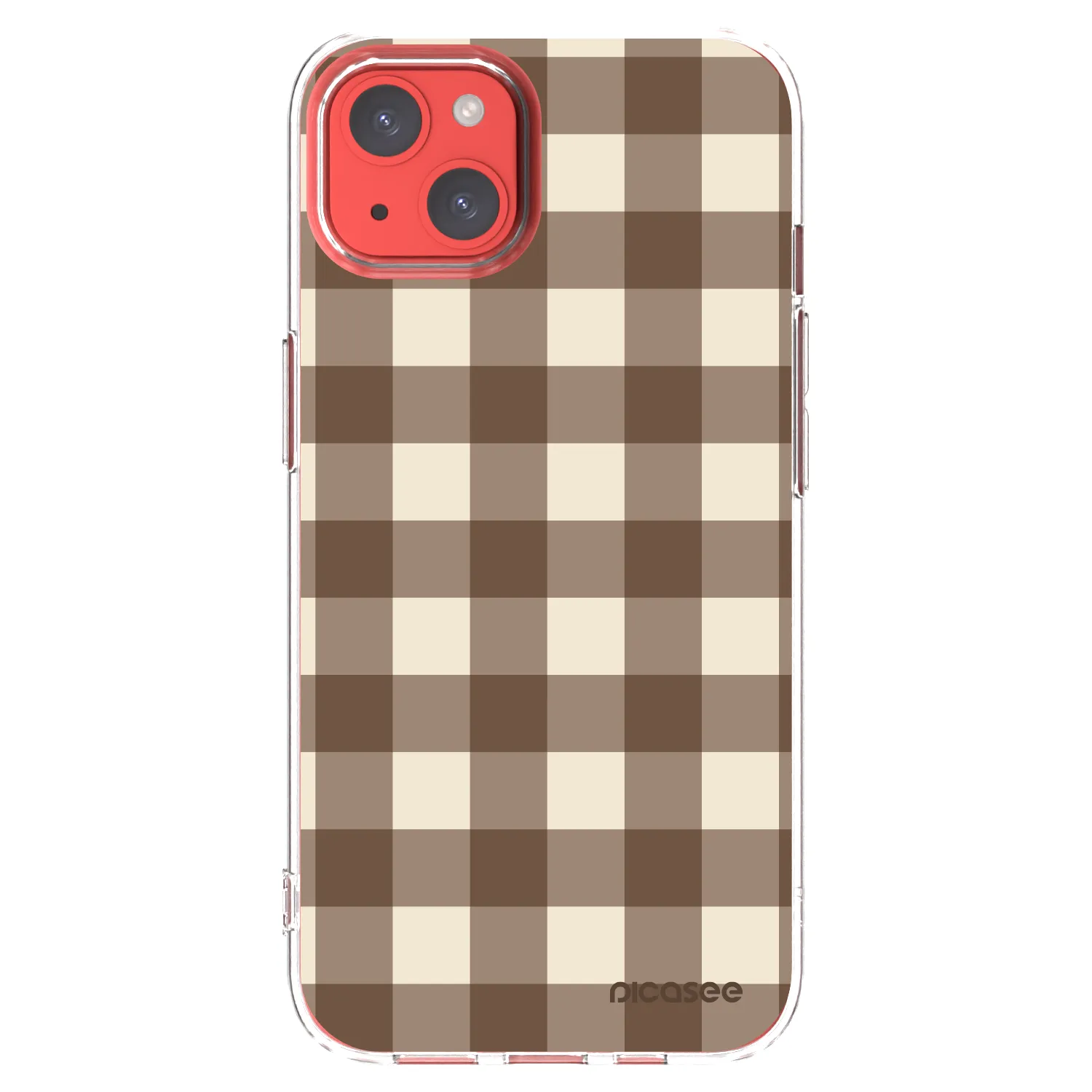 Picasee átlátszó szilikon tok az alábbi mobiltelefonokra Apple iPhone 13 - Brown grid