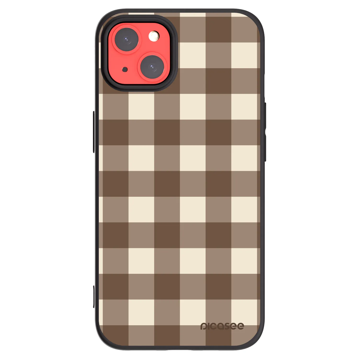 Picasee fekete szilikon tok az alábbi mobiltelefonokra Apple iPhone 13 - Brown grid