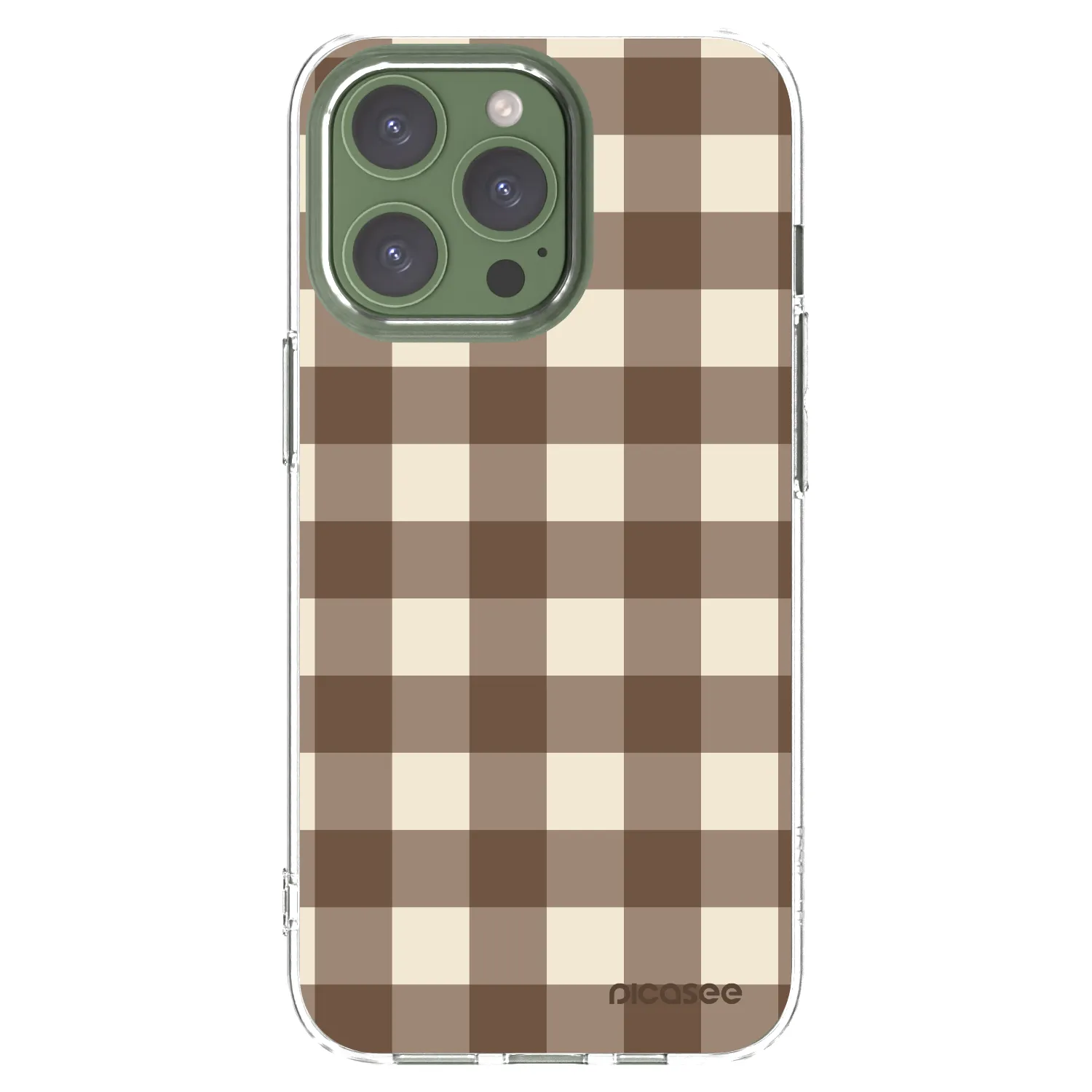 Picasee átlátszó szilikon tok az alábbi mobiltelefonokra Apple iPhone 13 Pro - Brown grid