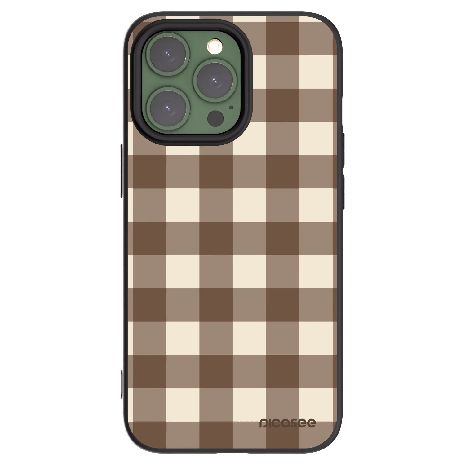 Picasee fekete szilikon tok az alábbi mobiltelefonokra Apple iPhone 13 Pro - Brown grid