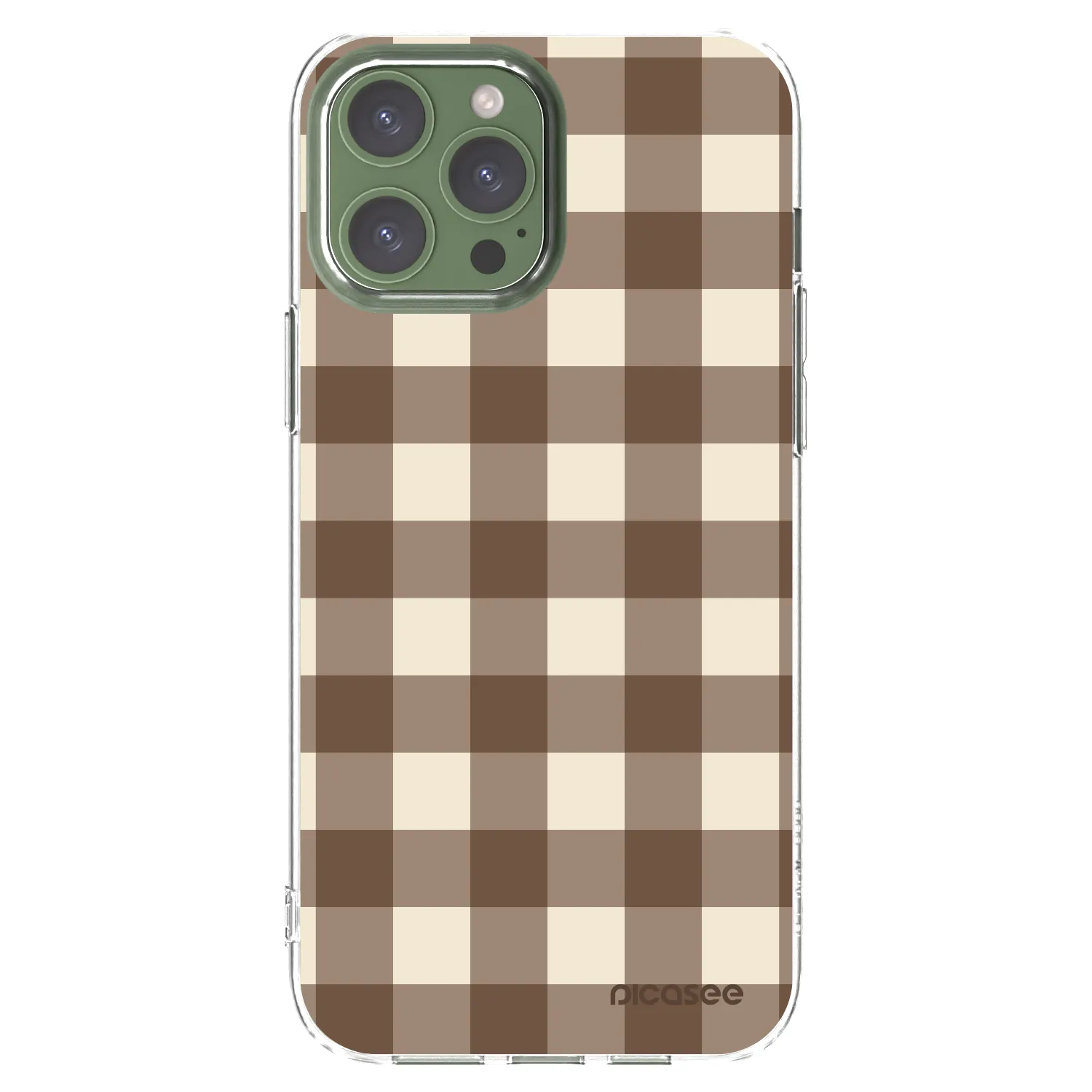 Picasee átlátszó szilikon tok az alábbi mobiltelefonokra Apple iPhone 13 Pro Max - Brown grid