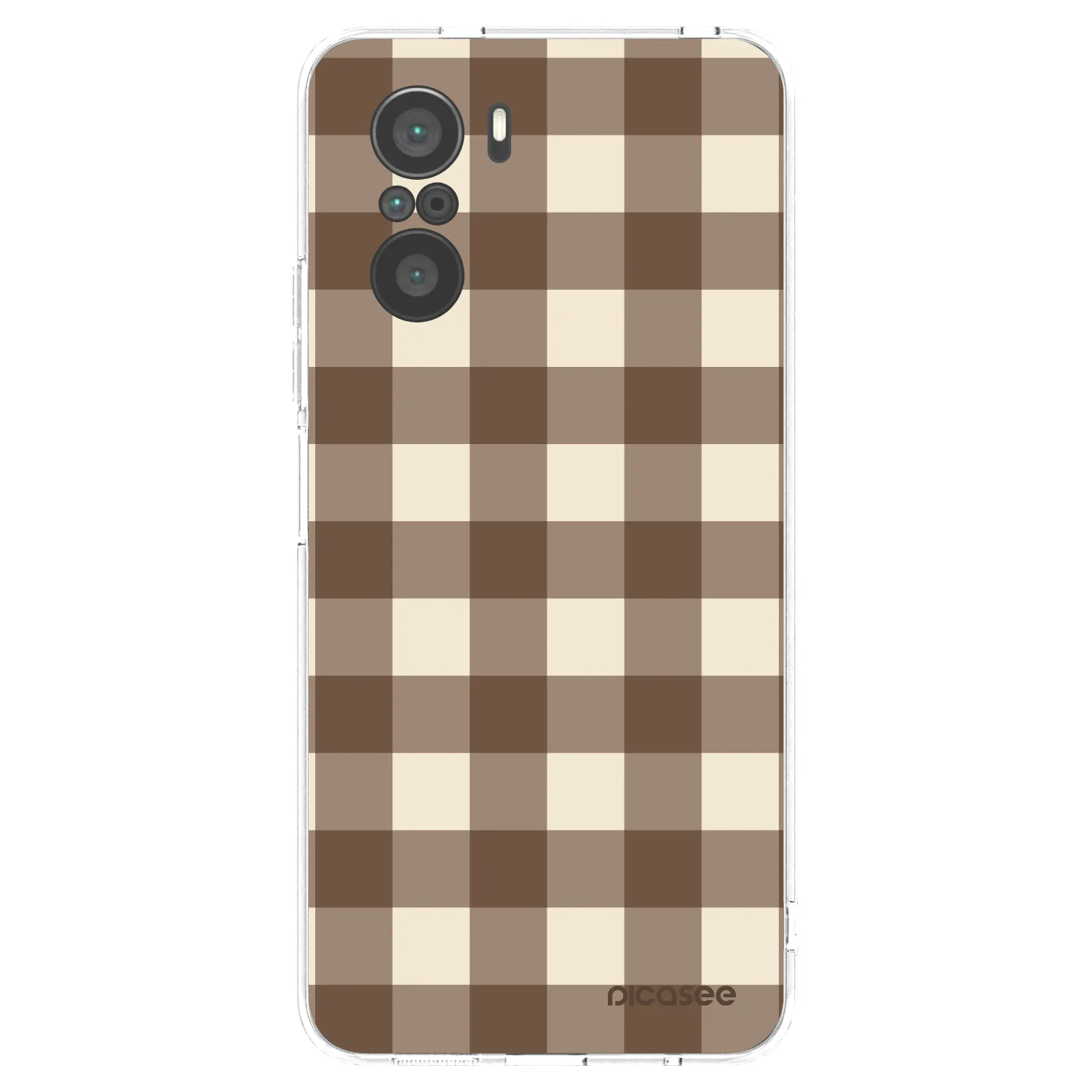 Picasee átlátszó szilikon tok az alábbi mobiltelefonokra Xiaomi Poco F3 - Brown grid