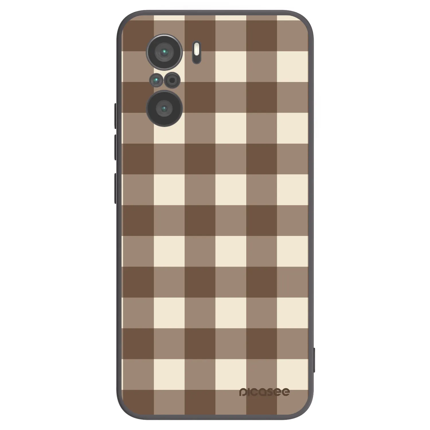 Picasee fekete szilikon tok az alábbi mobiltelefonokra Xiaomi Poco F3 - Brown grid