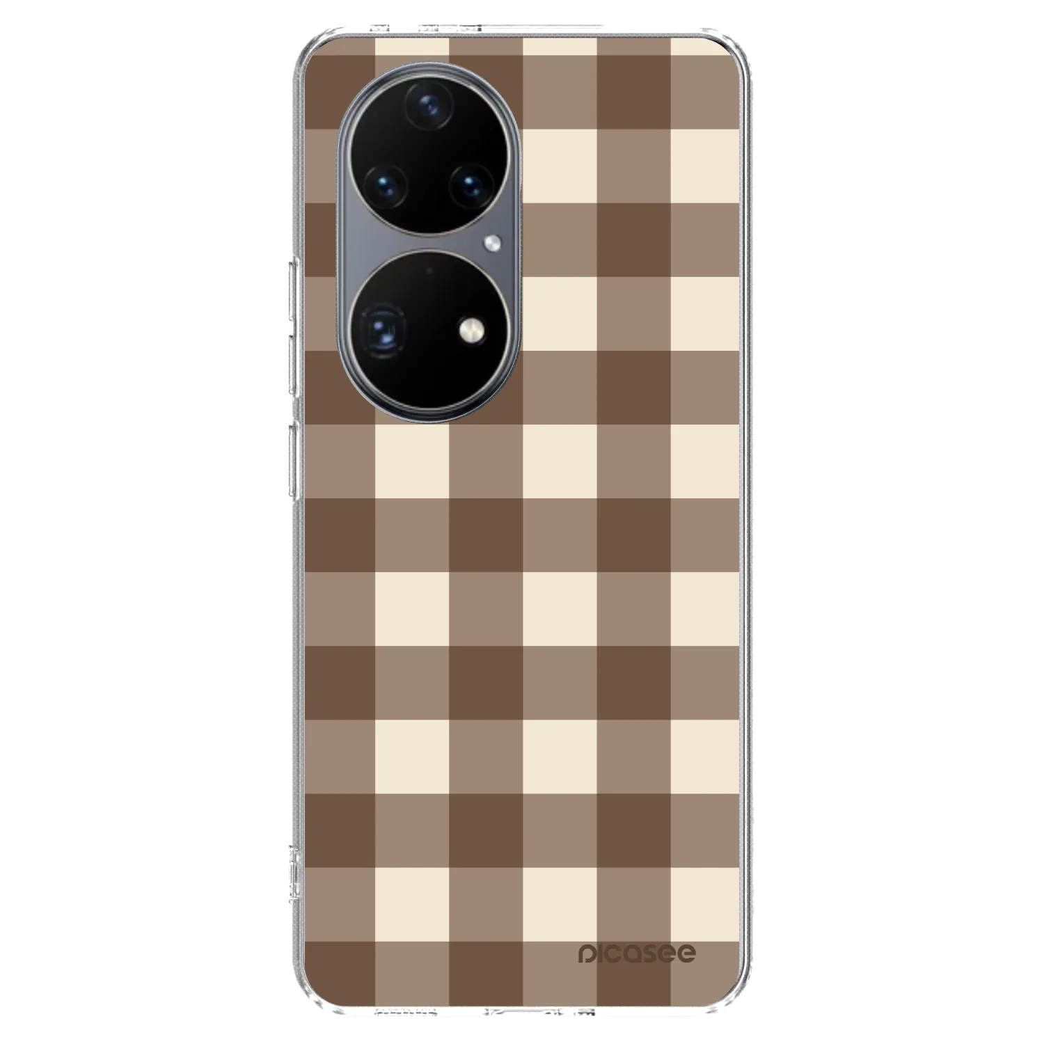 Picasee átlátszó szilikon tok az alábbi mobiltelefonokra Huawei P50 - Brown grid