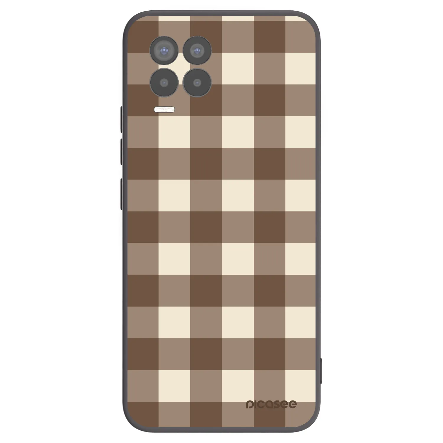 Picasee fekete szilikon tok az alábbi mobiltelefonokra Realme 8 4G - Brown grid