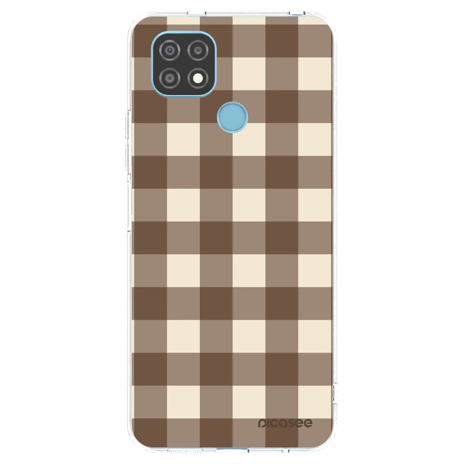 Picasee átlátszó szilikon tok az alábbi mobiltelefonokra Realme C21 - Brown grid