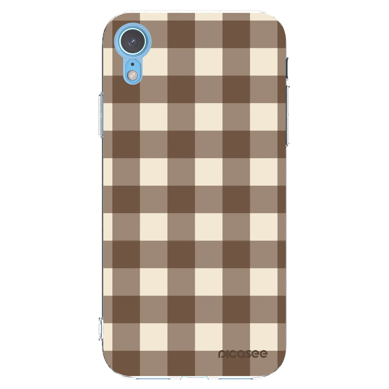 Picasee átlátszó szilikon tok az alábbi mobiltelefonokra Apple iPhone XR - Brown grid