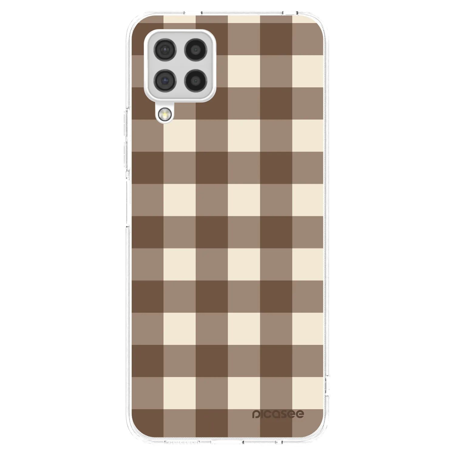 Picasee átlátszó szilikon tok az alábbi mobiltelefonokra Samsung Galaxy A22 A225F 4G - Brown grid