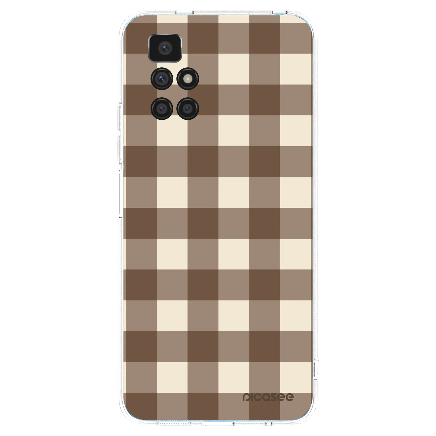 Picasee átlátszó szilikon tok az alábbi mobiltelefonokra Xiaomi Redmi 10 - Brown grid