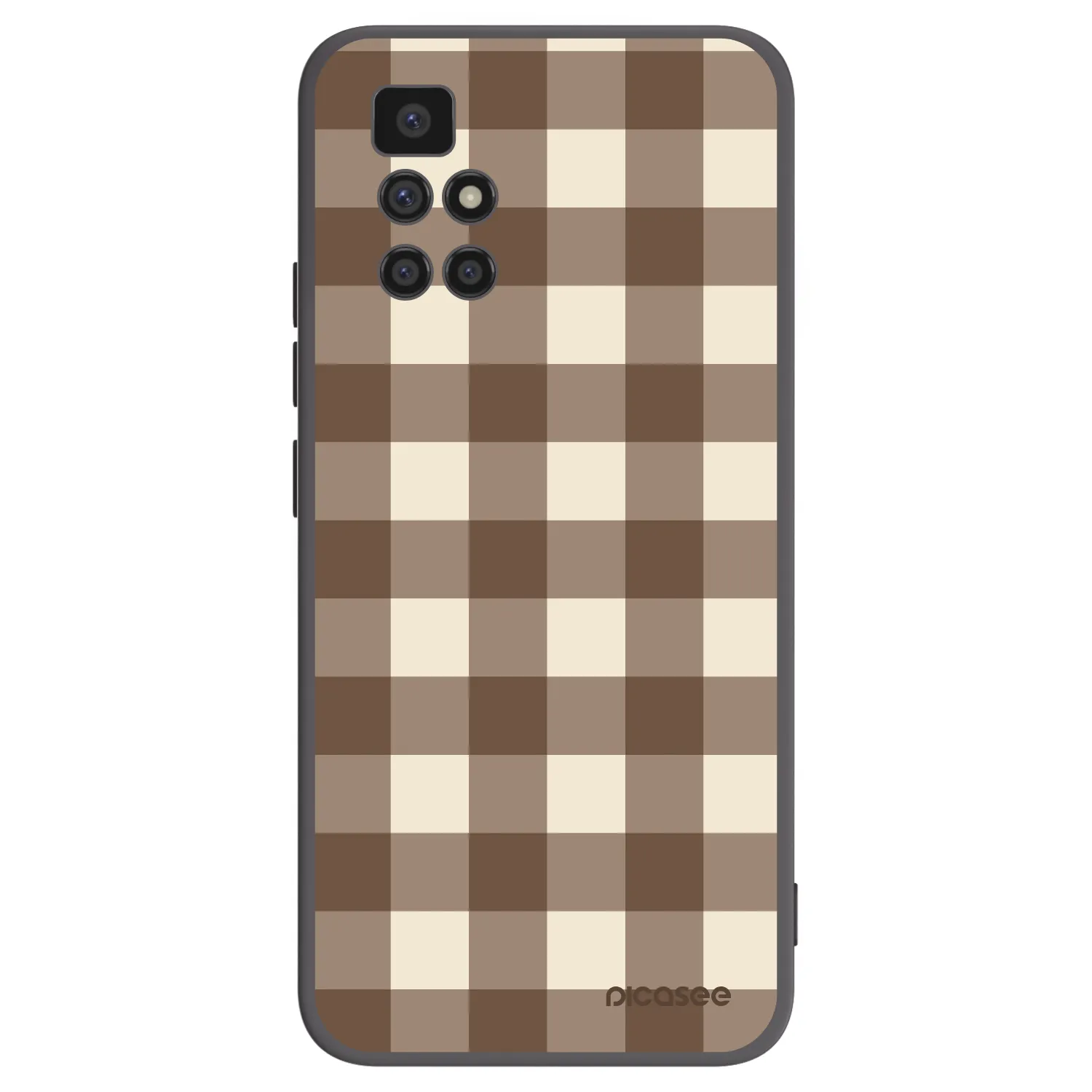 Picasee fekete szilikon tok az alábbi mobiltelefonokra Xiaomi Redmi 10 - Brown grid