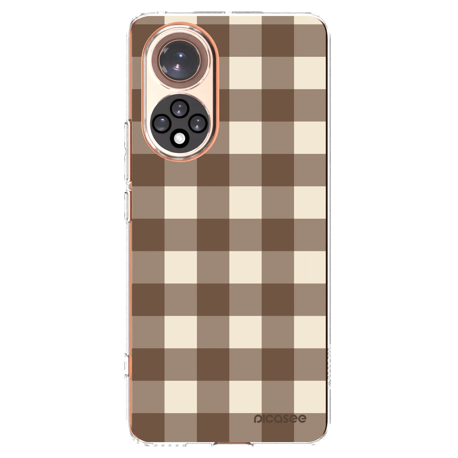 Picasee átlátszó szilikon tok az alábbi mobiltelefonokra Huawei Nova 9 - Brown grid