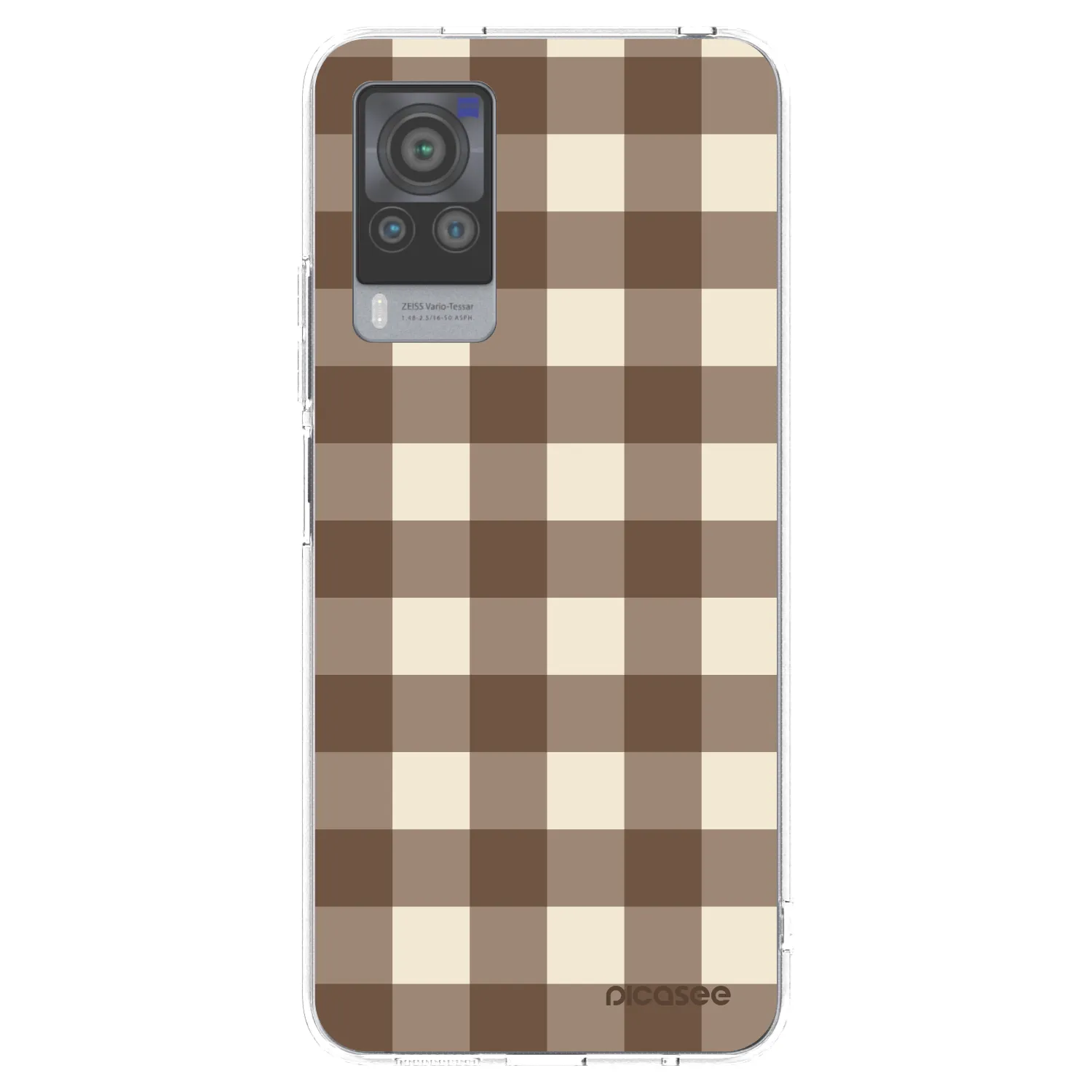 Picasee átlátszó szilikon tok az alábbi mobiltelefonokra Vivo X60 Pro 5G - Brown grid