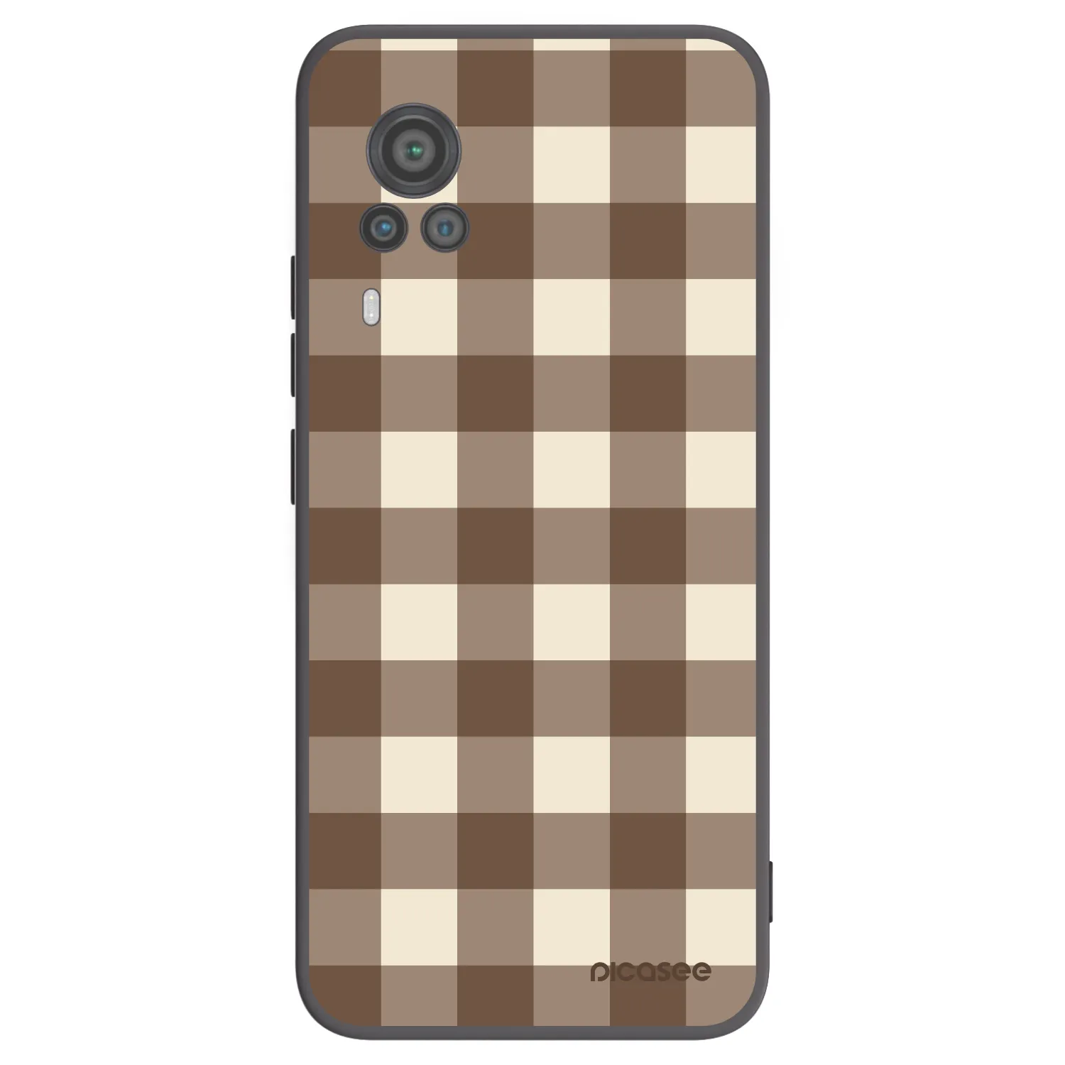 Picasee fekete szilikon tok az alábbi mobiltelefonokra Vivo X60 Pro 5G - Brown grid
