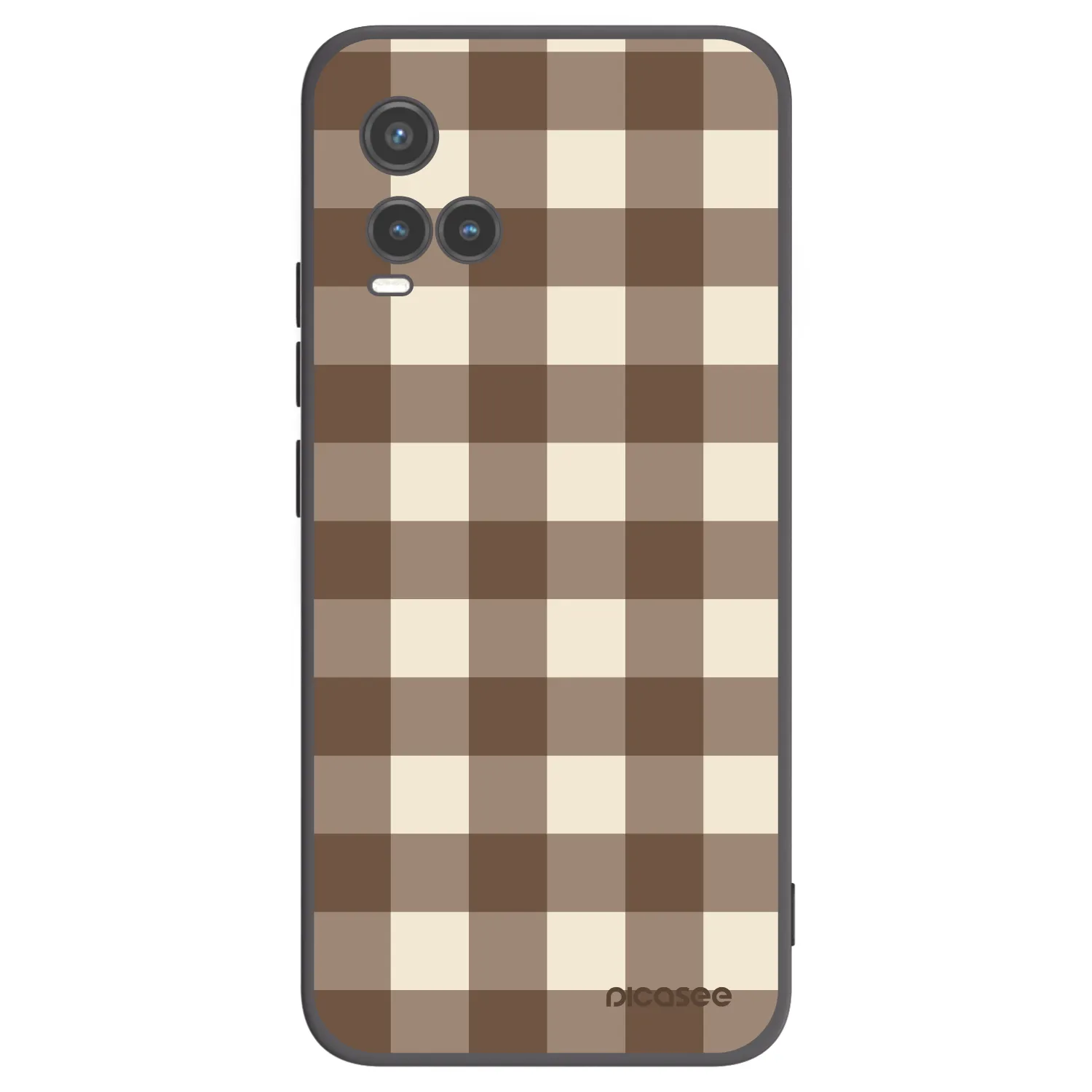 Picasee fekete szilikon tok az alábbi mobiltelefonokra Vivo Y33s - Brown grid