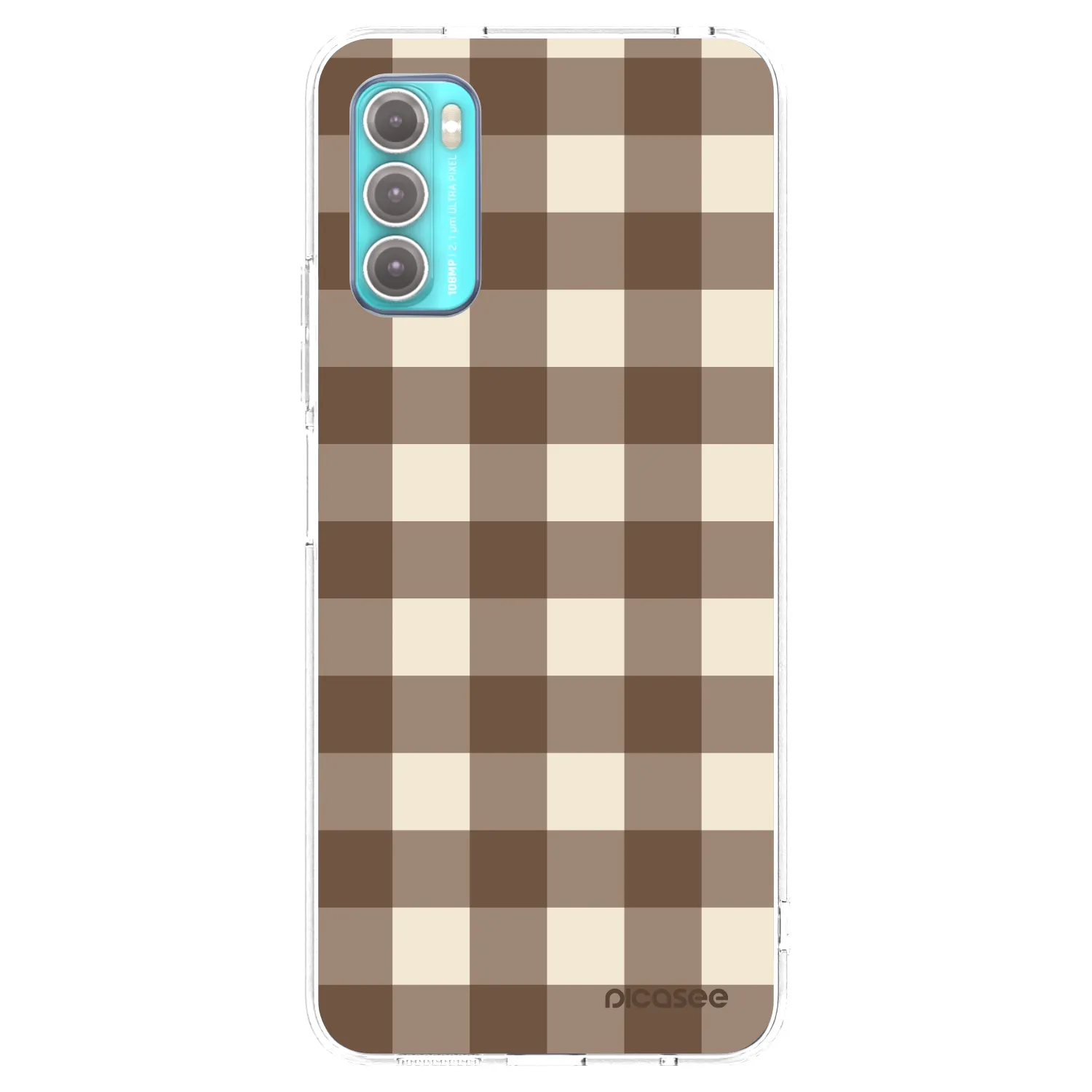 Picasee átlátszó szilikon tok az alábbi mobiltelefonokra Motorola Moto G60 - Brown grid