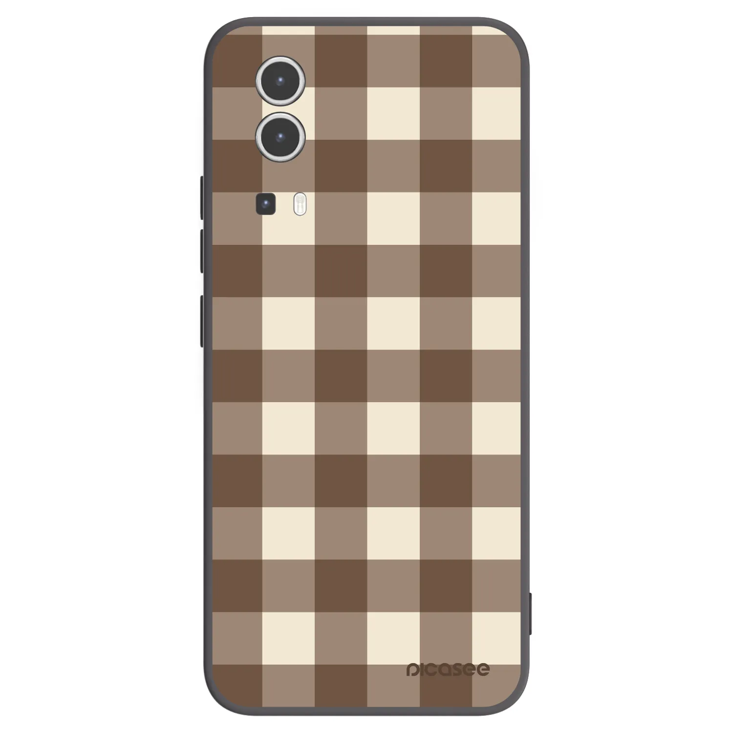 Picasee fekete szilikon tok az alábbi mobiltelefonokra Vivo Y72 5G - Brown grid