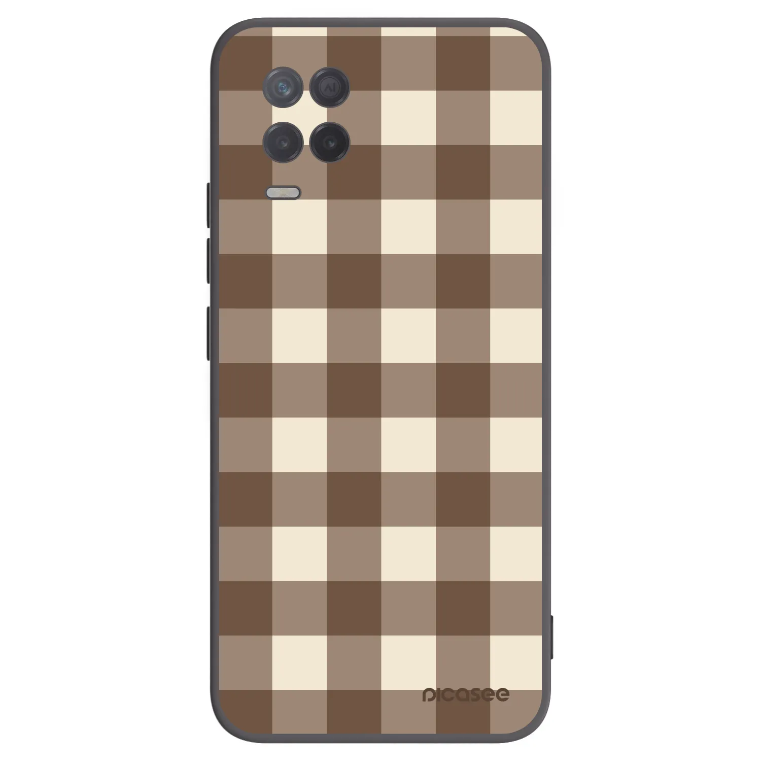 Picasee fekete szilikon tok az alábbi mobiltelefonokra Realme 8 5G - Brown grid